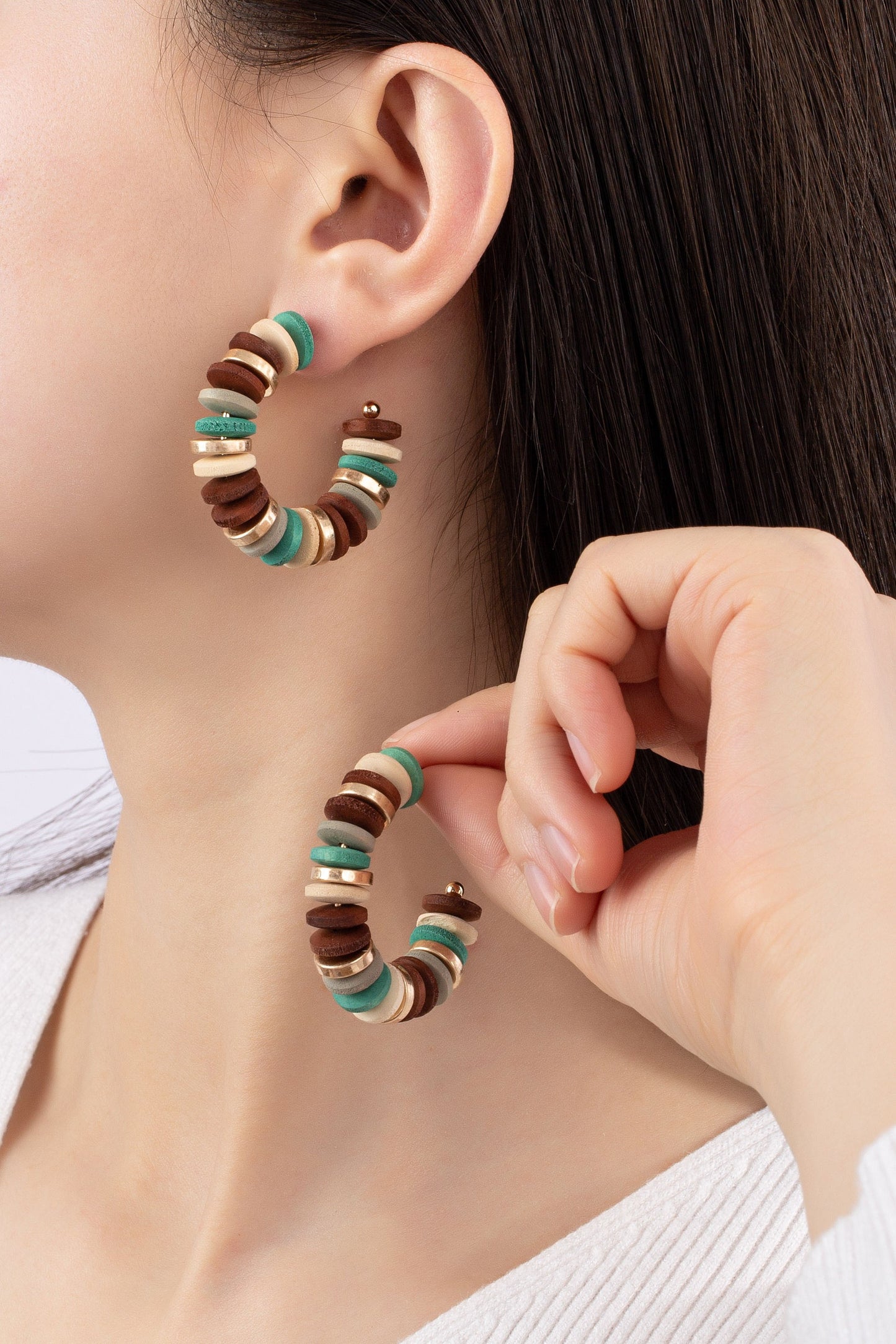 Wood Bead Hoops