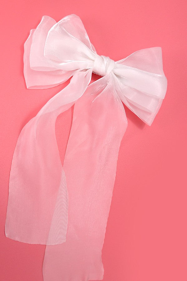 ORGANZA SHEER BOW CLIP