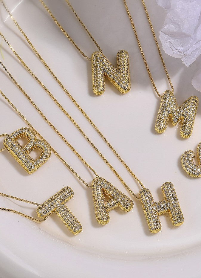 Pave Initial Necklace
