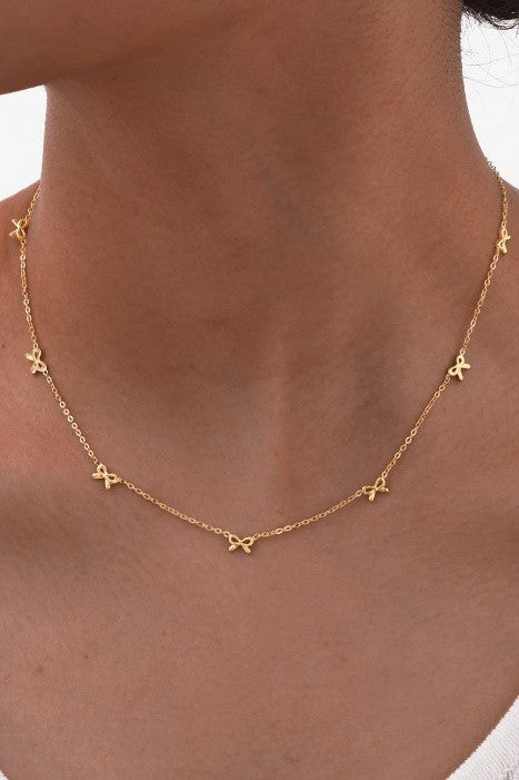 18k Mini Bow Necklace SSTR