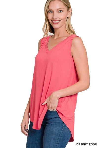 Luxe Rayon Sleeveless Vneck