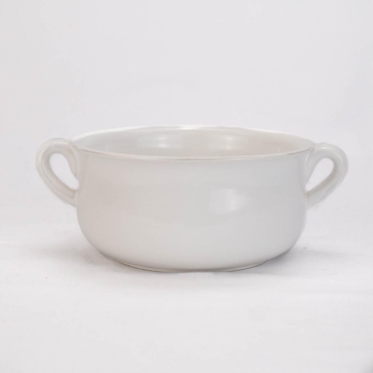 Classic Double Handle White Bowl
