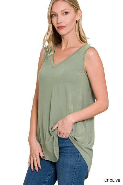 Luxe Rayon Sleeveless Vneck