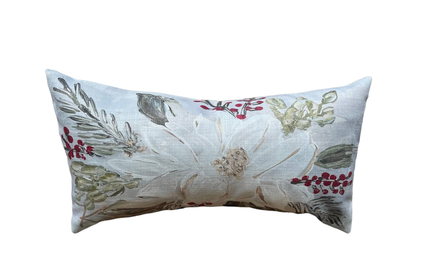 GA Christmas Magnolia Lumbar Pillow