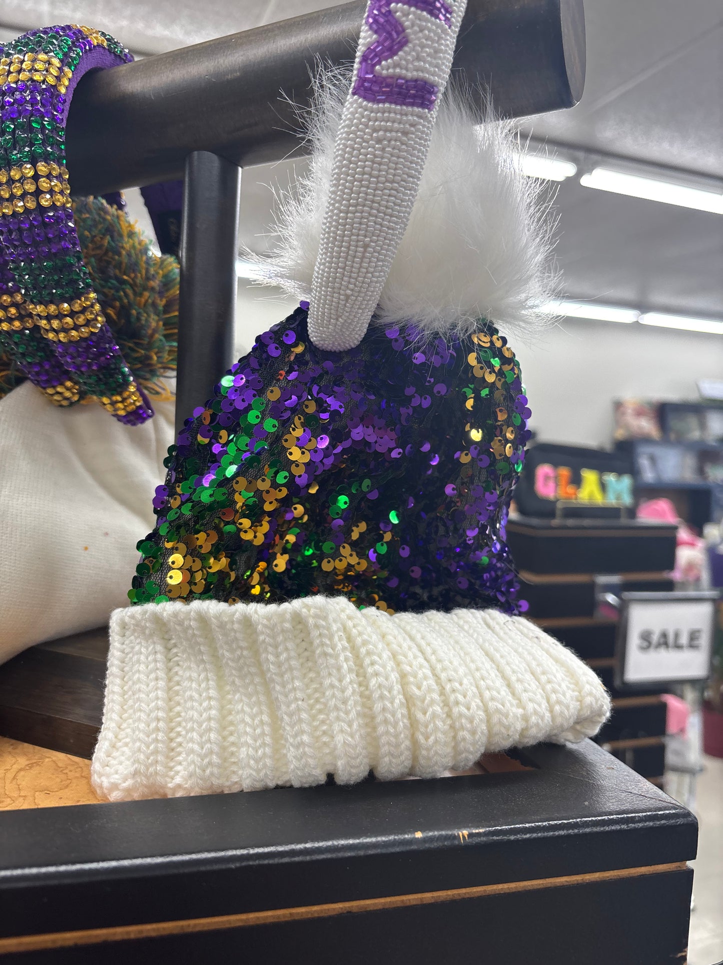 Sequin Mardi Gras Beanie