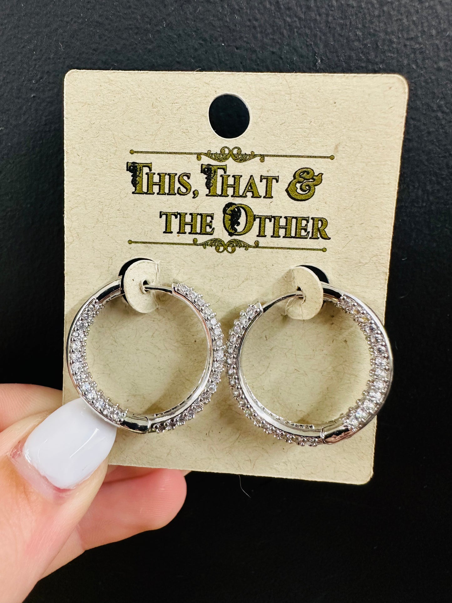 Pave Crystal Hoops