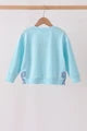 Blue Floral Bow Applique Top