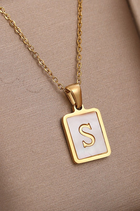 MOP INITIAL NECKLACE