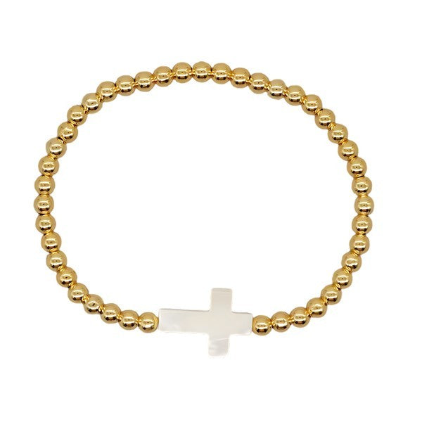 Sophia Pearl Cross Bracelet