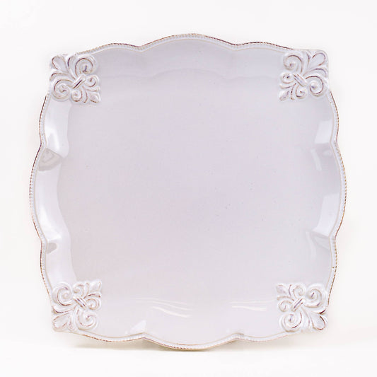 Embossed Fleur de Lis Square Platter