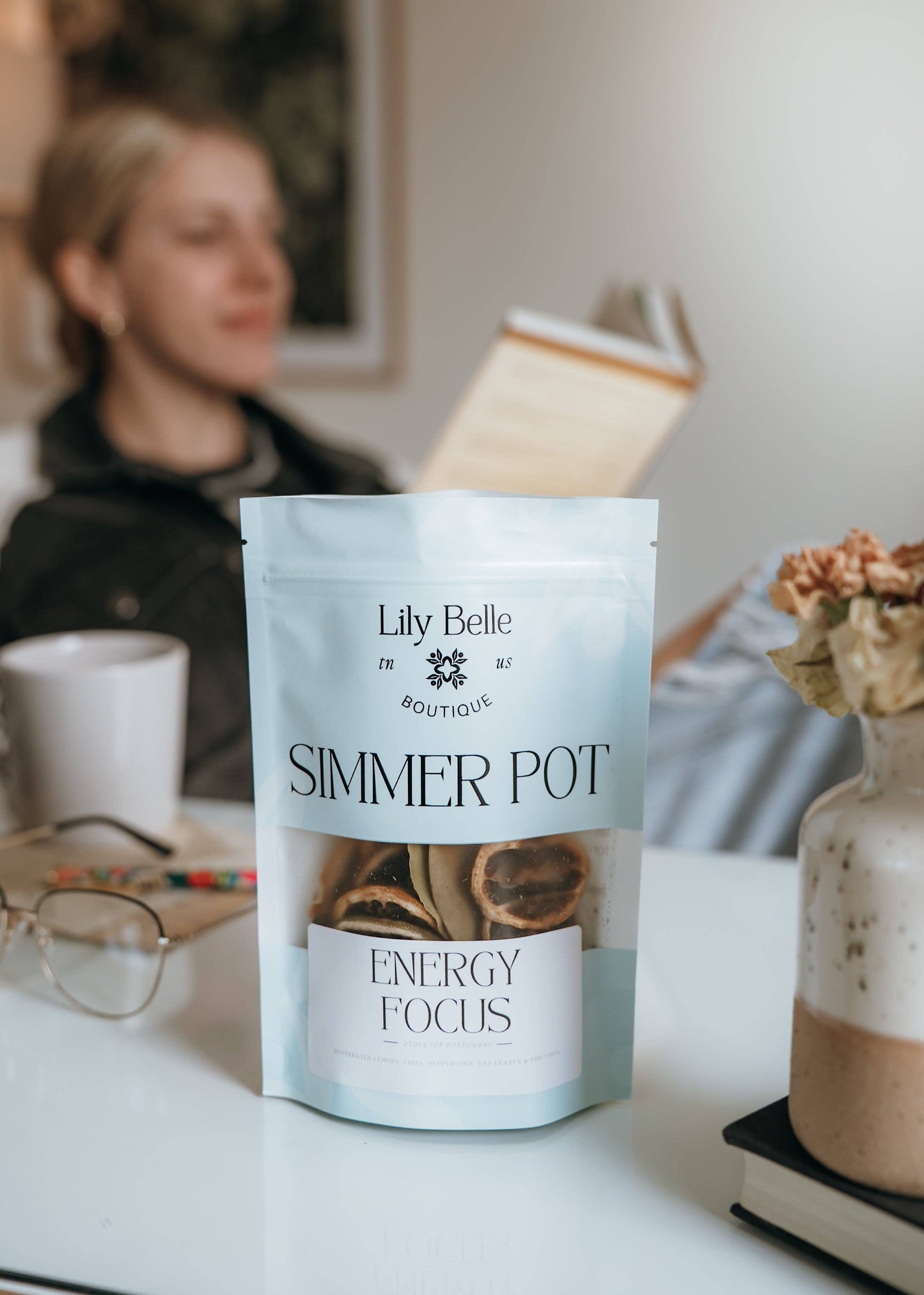 Energy Focus Simmer Pot | Lemon Lime Peppercorn Bay Leaves