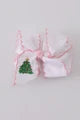 Christmas tree embroidery hair bow