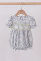Floral Smocked Bubble w/ bunny