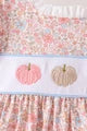 Pink Pumpkin Floral Embroidery Shorts Set