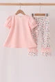 Pumpkin bow applique ruffle pants set