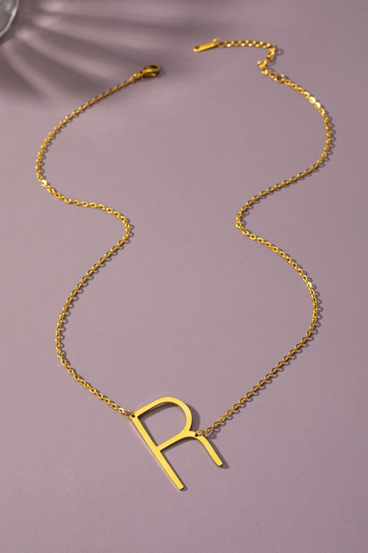 Large Initial Pendant Necklace