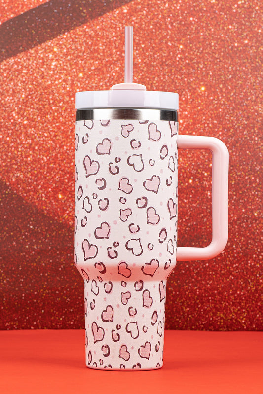 40oz Heart Printed Stainless Steel Tumbler