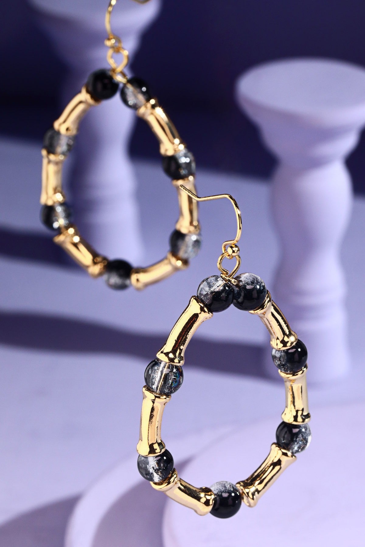 Beaded Metal Teardrop Earring