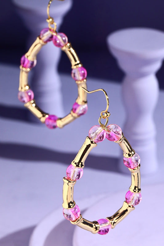 Beaded Metal Teardrop Earring