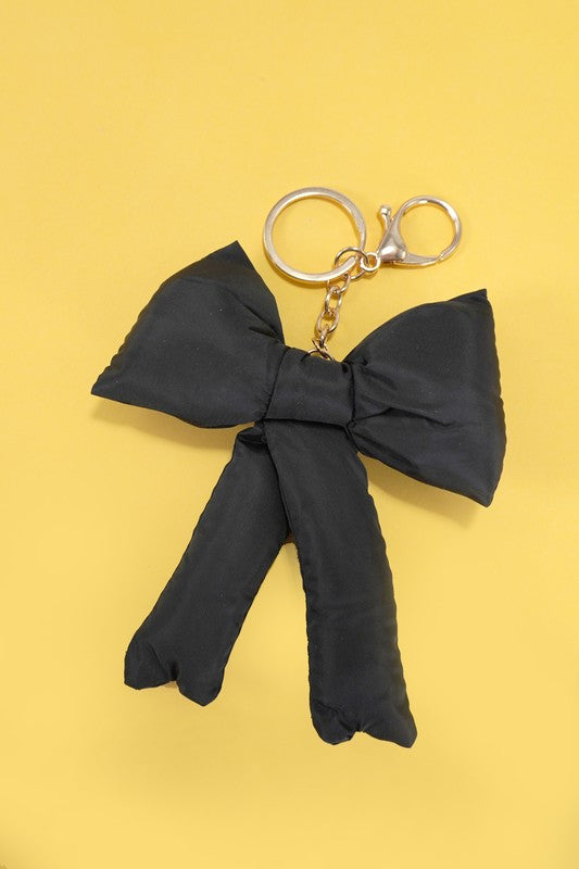 PUFFY BOW CHARM KEYCHAIN