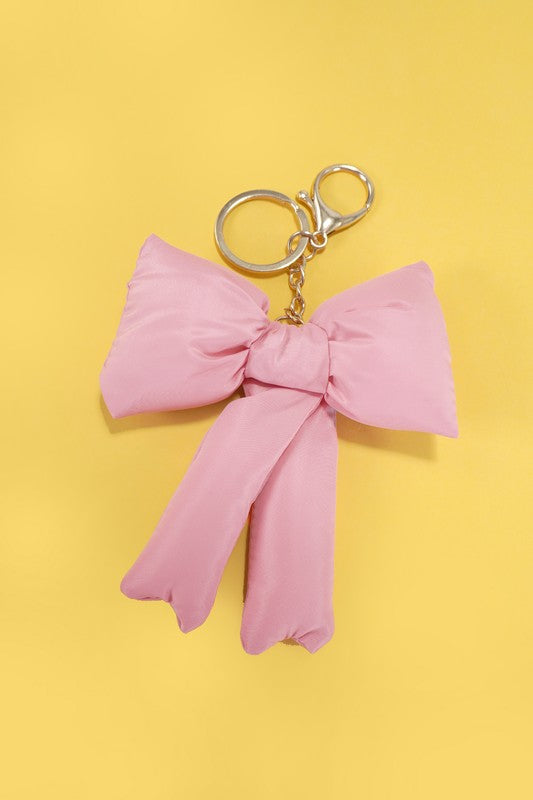 PUFFY BOW CHARM KEYCHAIN