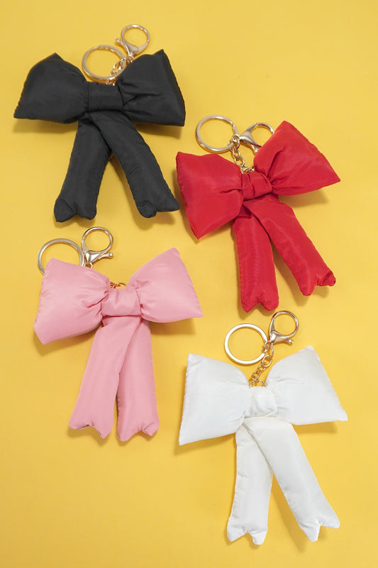 PUFFY BOW CHARM KEYCHAIN