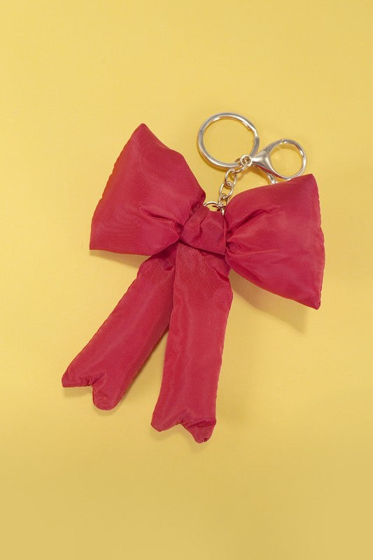 PUFFY BOW CHARM KEYCHAIN