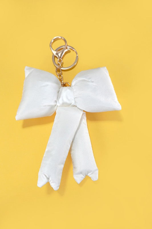 PUFFY BOW CHARM KEYCHAIN
