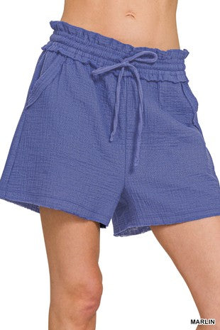Gauze Drawstring Shorts