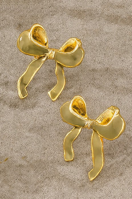 Color Enamel Bow Earrings