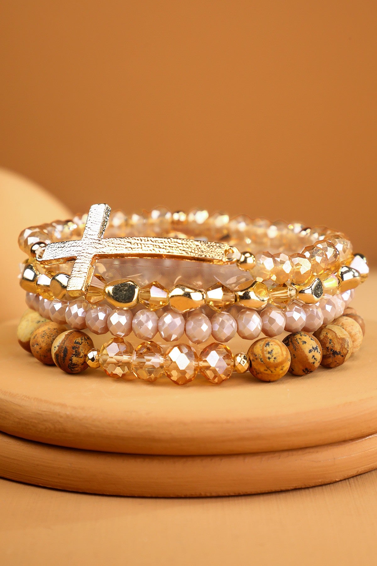 Beaded Cross Bracelet Set