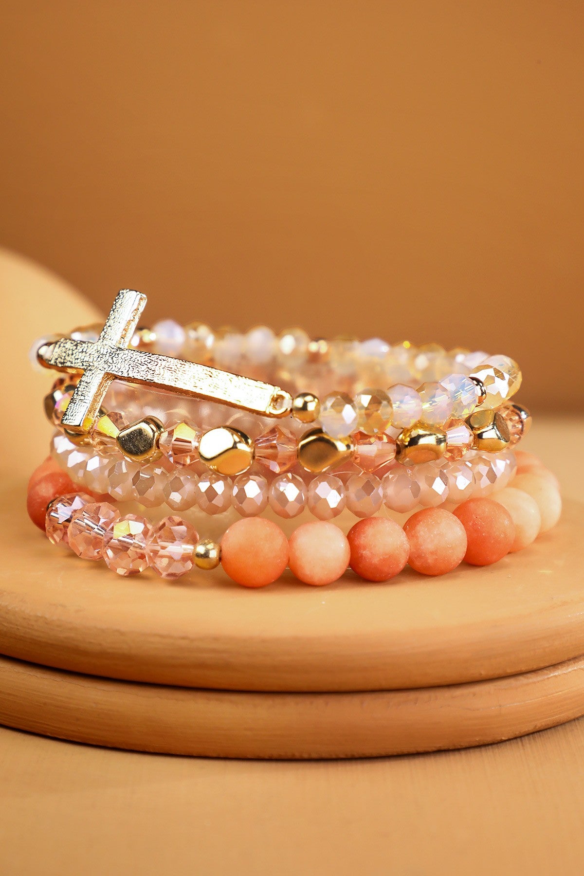 Beaded Cross Bracelet Set