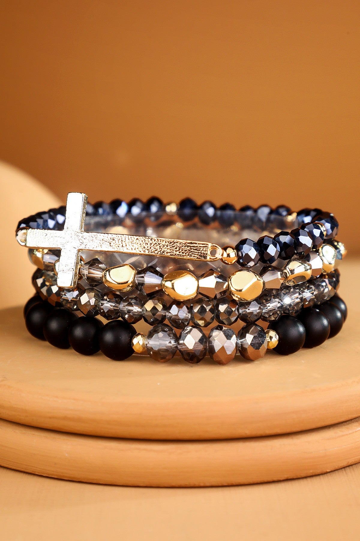 Beaded Cross Bracelet Set
