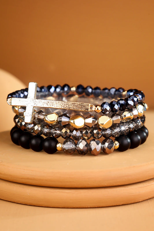 Beaded Cross Bracelet Set
