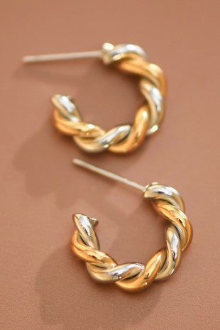 2 Tone Braided Hoops WPNTSS