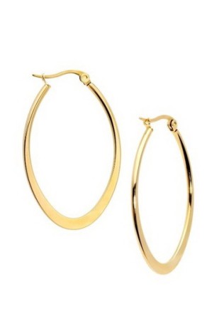 18K OVAL HOOPS SSWPTF