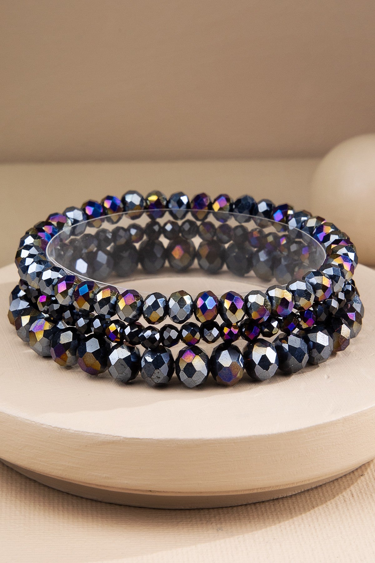 3 Strand Glass Bead Bracelet Set