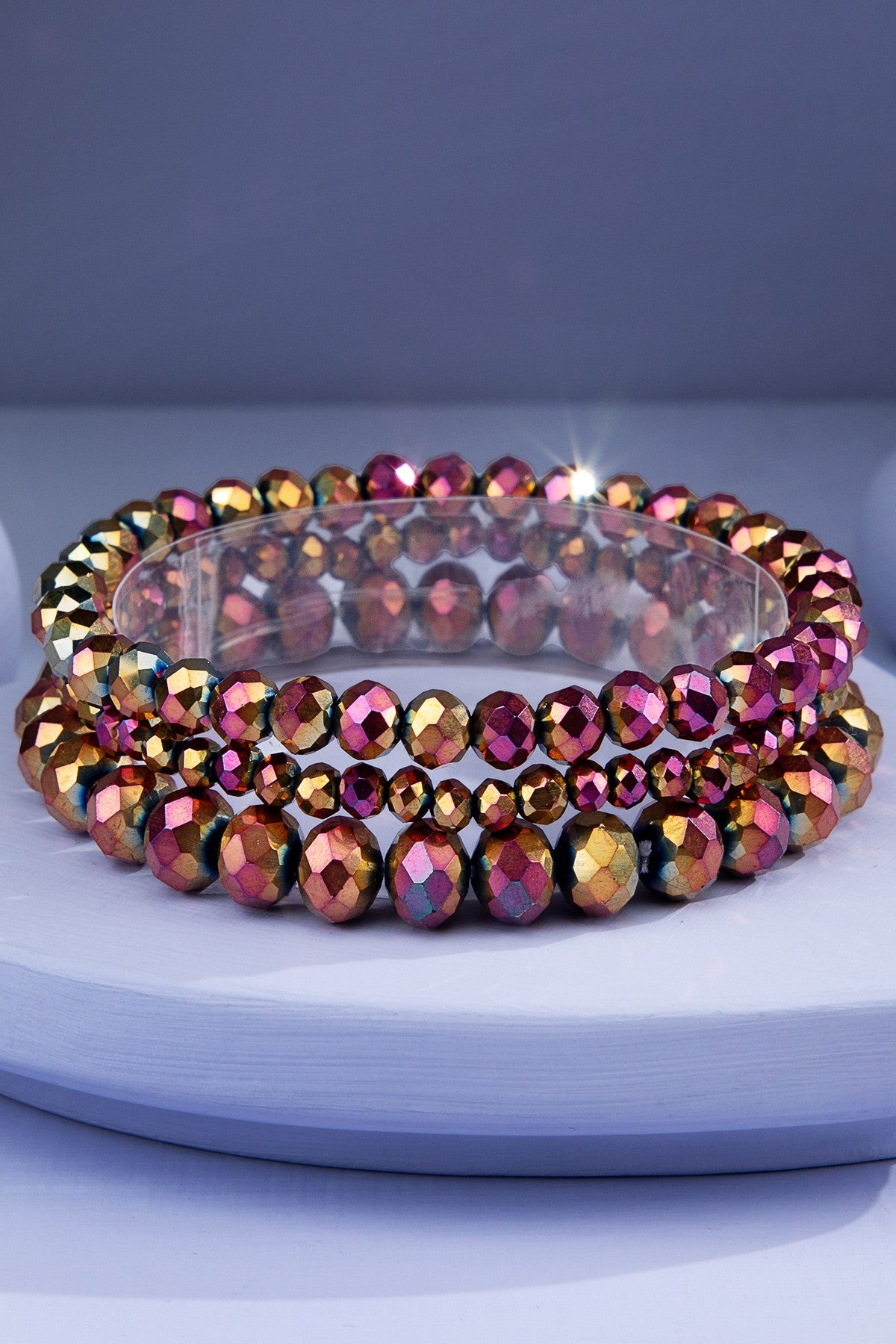 3 Strand Glass Bead Bracelet Set