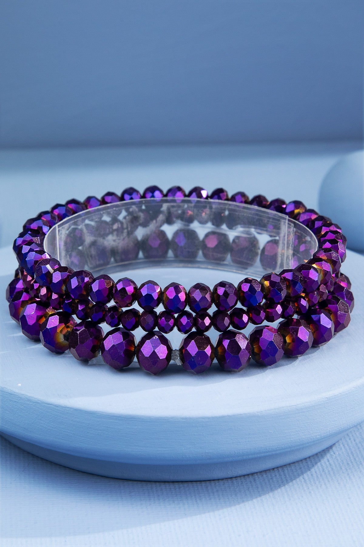 3 Strand Glass Bead Bracelet Set