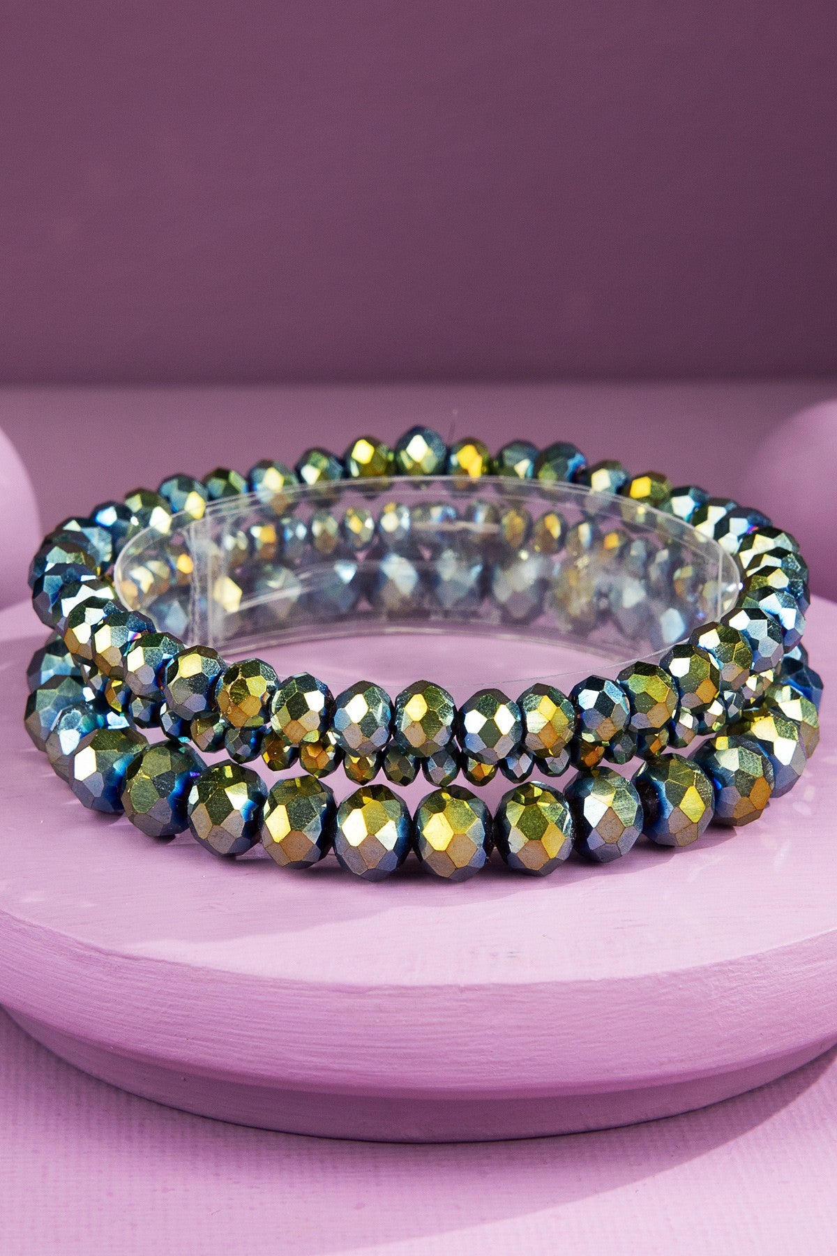 3 Strand Glass Bead Bracelet Set