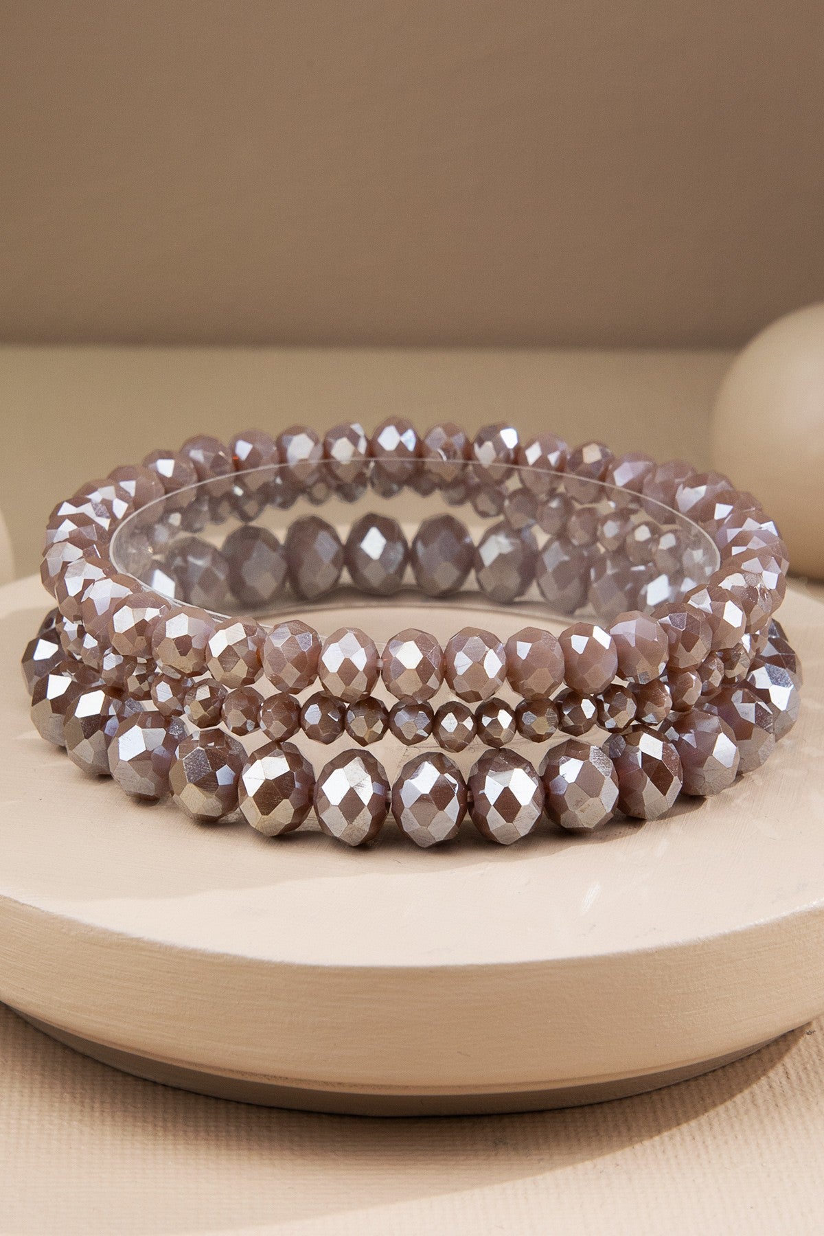 3 Strand Glass Bead Bracelet Set