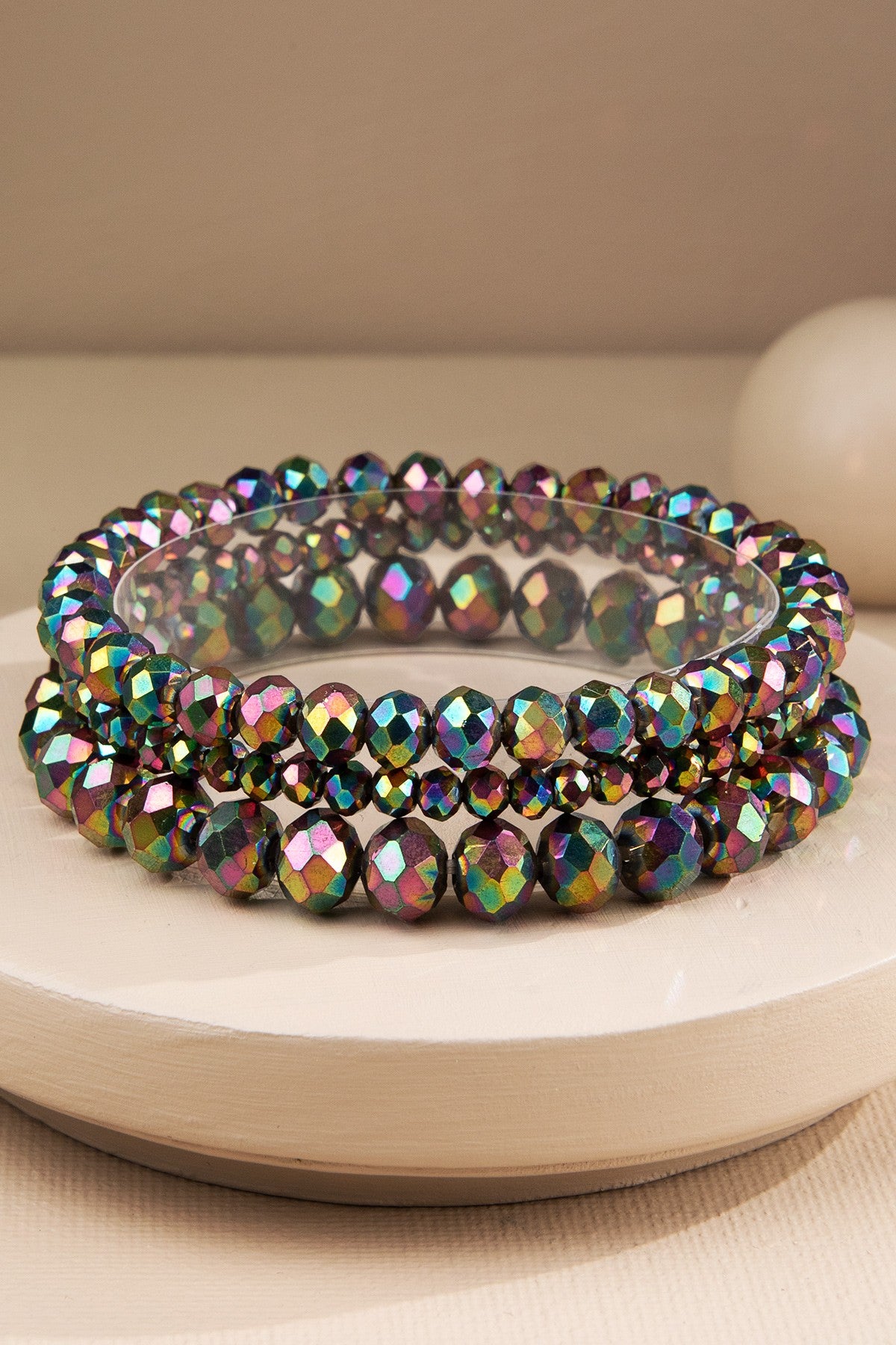 3 Strand Glass Bead Bracelet Set