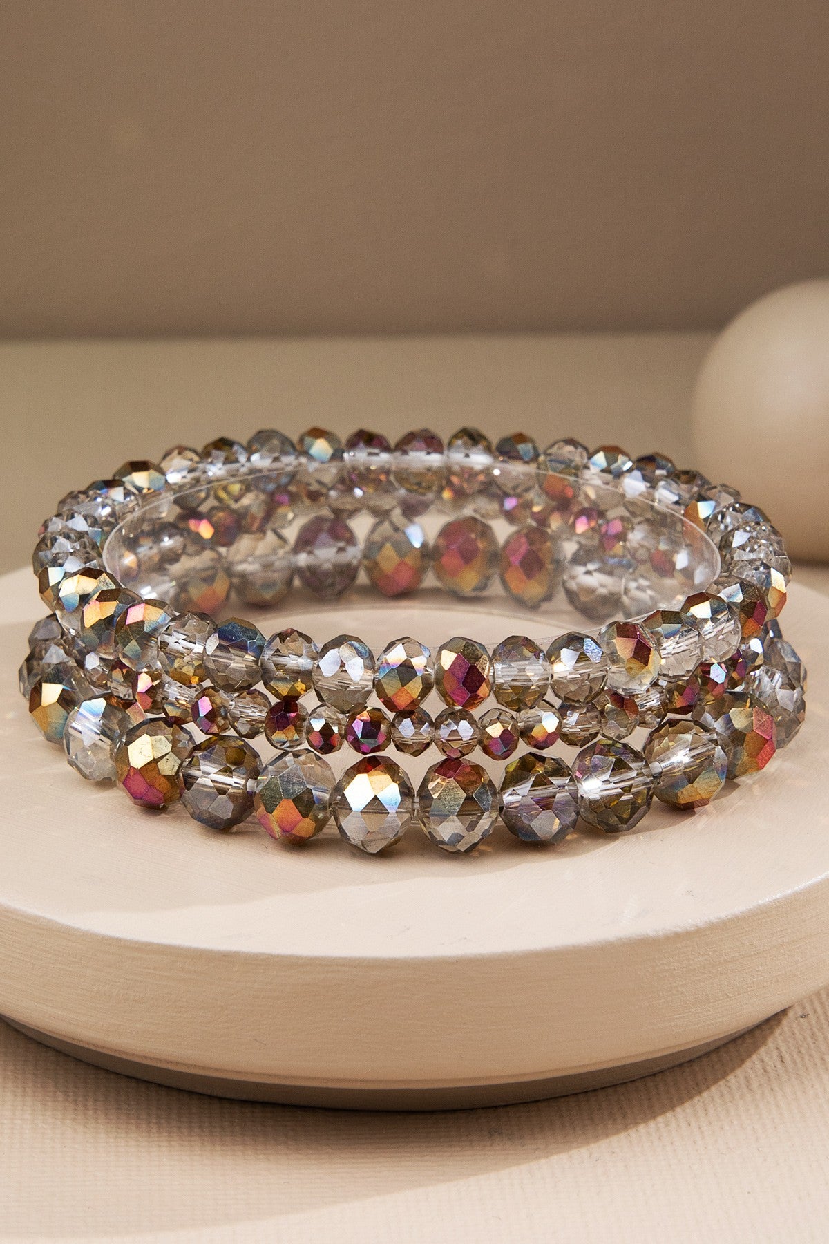3 Strand Glass Bead Bracelet Set