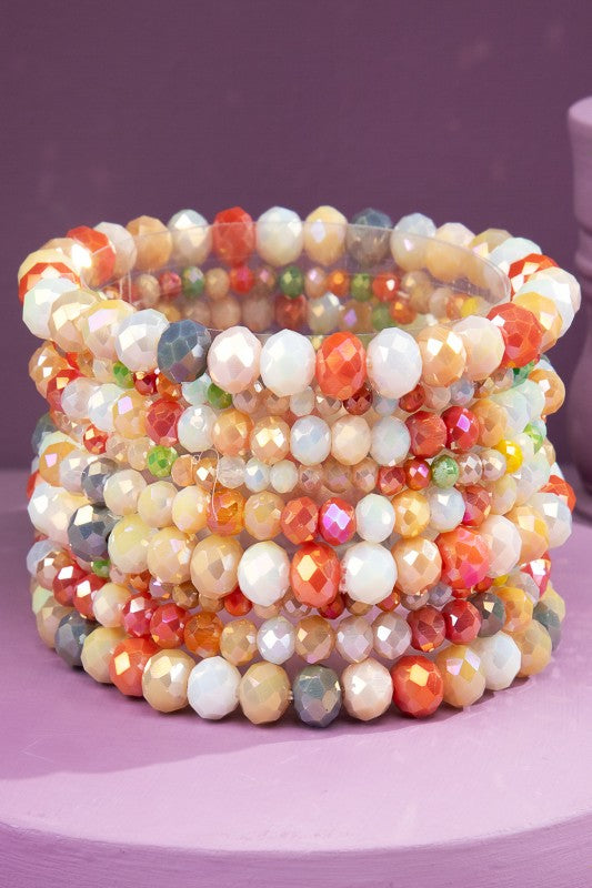 3 Strand Glass Bead Bracelet Set