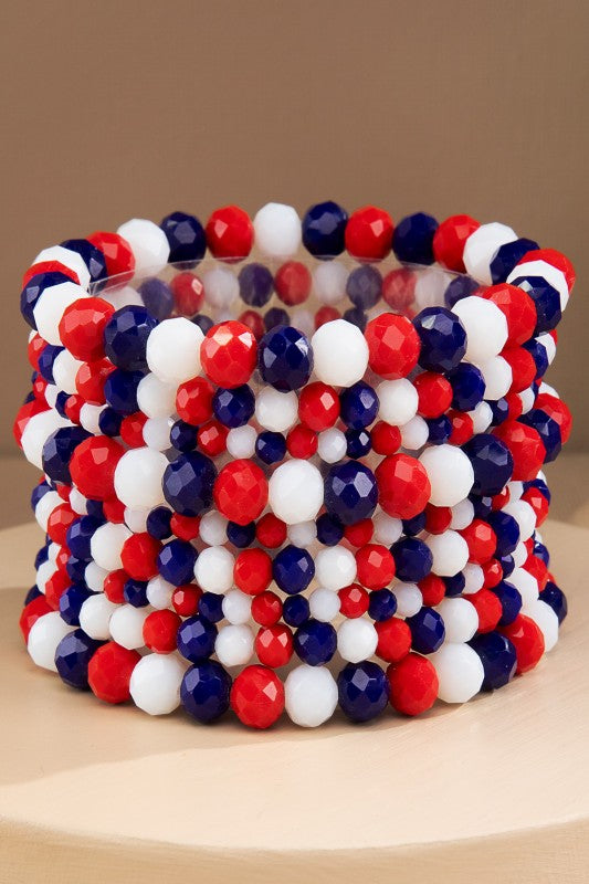 3 Strand Glass Bead Bracelet Set