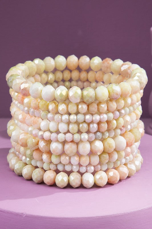 3 Strand Glass Bead Bracelet Set