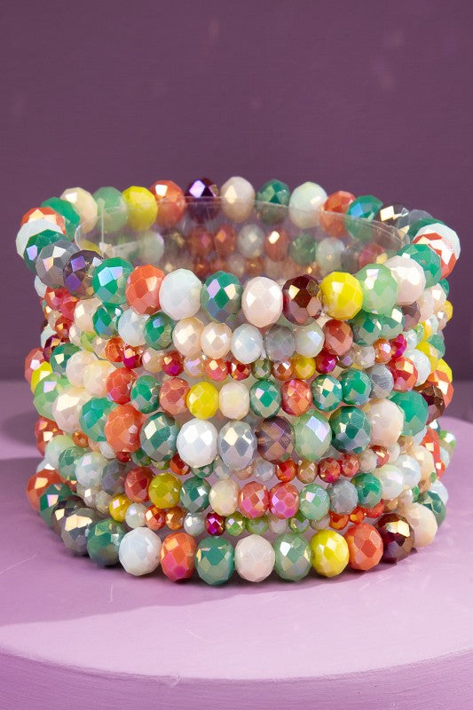 3 Strand Glass Bead Bracelet Set