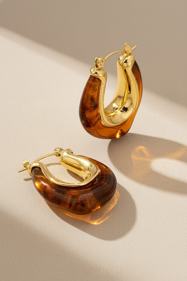 Tortoise Hoop Earrings