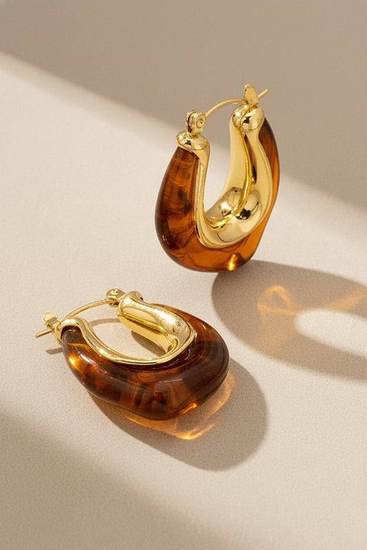 Tortoise Hoop Earrings