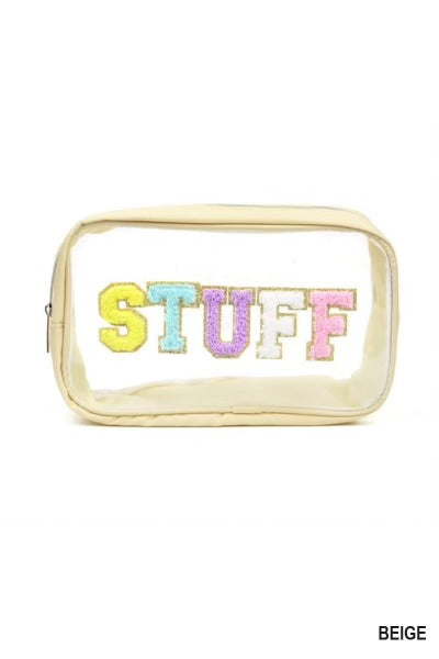 Stuff Letter Clear Cosmetic Bag